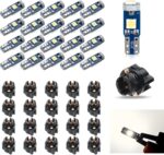 20 PCS T5 LED Bulb with Twist Lock Socket, 37 74 2721 3030-3SMD Instant Start All-round Lighting Dashboard Light, Plug and Play Gear Light Indicator Light, Universal for Cars (Warm White) - Image 2