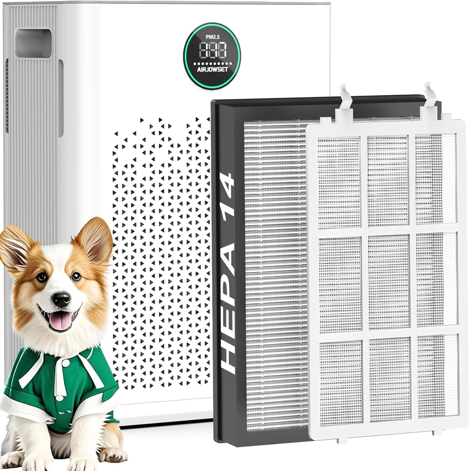 2025 New Air Purifiers for Home Large Room up to 2800ft², AIRJOWSET Air Purifier with PM2.5 Sensor, HEPA H14 Washable Filter Sleep Mode 22dB with Timer, Air Cleaner for Dust Odors Pollen Dander - Image 2