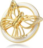 2025 Upgrade Magnetic Phone Grip for MagSafe, Butterfly Phone Grip Holder Finger Kickstand, Adapter Ring for MagSafe Included (Gold White) - Image 2