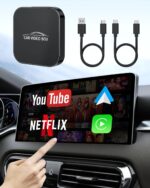2025 Upgraded Wireless CarPlay Adapter, 5-in-1 Android Auto Wireless Adapter and Apple CarPlay Wireless Support Netflix/YouTube/Mirroring/TF Card, Magic Ai Box for Cars from 2016 & iPhone iOS10+ - Image 2