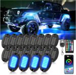 20Pods Metal RGB LED Rock Lights with Bluetooth APP/RF Remote Control, 480LED Multicolor Underglow Kit with Dual Zone Music Mode 12V Underbody Lights Waterproof for Trucks - Image 2