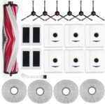 21 Pack Replacement Parts for Yeedi M12 PRO+ Robot Vacuum Accessories Kit, Cleaner Inclue 1 V-shaped Brush, 6 Side Brushes, 6 Dust Bags, 4 Hepa Filters, 4 Mop Pads, 1 Clean Tool - Image 2