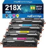 218X Toner Cartridges 4 Pack High Yield (with Chip) Compatible Replacement for HP 218X 218A for Color Laserjet Pro 3201dw MFP 3301fdw 3301cdw 3301sdw Printer Ink W2180X W2180A (BCMY, 4-Pack) - Image 2