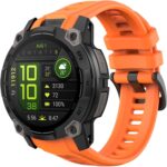 22mm Rubber Sport Replacement Strap Compatible with Garmin Instinct 3 Solar 45mm/Instinct 3 Amoled 45mm, Waterproof Watch Band Breathable Lightweight Strap Wristband - Image 2