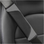 2PCS Car Seat Belt Cover, Carbon Fiber Seatbelt Shoulder Protection, Soft Car Seat Belt Strap Cushion Protect Your Neck and Shoulder, Car Accessories Seat Belt Pad for Car Truck (Black/Gray) - Image 2