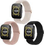 3 Pack Braided Stretchy Solo Loop Watch Bands - Compatible with Amazfit Bip 5, GTR 4, GTR 3 Pro, Cheetah Pro, Balance - 22mm Elastic Nylon Strap - Image 2