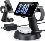 3 in 1 Wireless Charging Station for Apple Mag-Safe 15W Fast Charger Stand for Multiple Apple Devices Magnetic Charger for iPhone 16 Pro Max/16 Pro/16/15/14/13/12, AirPods, iWatch Series(Black) - Image 2