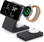 3 in 1 Wireless Charging Station for Multiple Devices, Fast Foldable Travel Mag-Safe Stand for iPhone 16/15/14/13/12/Series, Magnetic Charger for Apple Watch 10/Ultra 2/AirPods 4 with 20W Adapter - Image 2