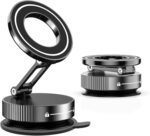 360° Adjustable Suction Car Phone Mount，Vacuum Magnetic Cell Phone Car Holder for iPhone 16 Pro Max 15 14 13 12 Plus & Android for Your Car，Car Phone Mounts for Magsafe (Black) - Image 2