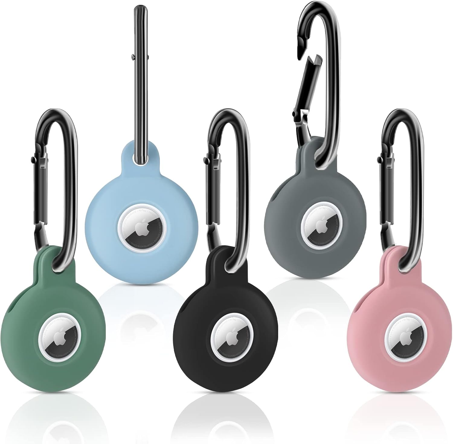 5 Pack Holder for Airtag Air Tag Silicone Case with Keychain, Anti-Scratch Air tag Keychain for Apple Air Tag, Air tag Accessories for Key Finder Tracker, Backpacks, Pet, The Valuables. - Image 2
