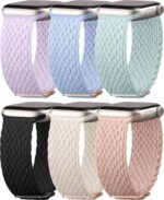 6 Pack Braided Stretchy Solo Loop Compatible with Apple Watch Bands 40mm 38mm 44mm 45mm 41mm 42mm 46mm 49mm for Women Men, Adjustable Nylo Sport Bands for iWatch Series 10 9 Ultra 8 7 6 5 4 SE - Image 2