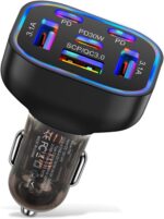 6 in 1 Multi Port USB C Car Charger Adapter PD 30W 6 Ports Super Fast Charging Cigarette Lighter Adapter 2 USB-C for MacBook iPhone 16/15/14/13/12 Galaxy Android Phones - Image 2