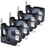 A45013 D1 Label Tape S0720530 Replace for Dymo Label Maker Refills d1 45013, 1/2 in x 23 Ft Black on White Compatible with DYMO LabelManager 160 210D 260P 280 360D 450D, 4-Pack - Image 2