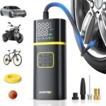 AUXITO Tire Inflator Portable Air Compressor - Air Pump for Car Tires with Digital Pressure Gauge, Cordless Rechargeable Battery, Emergency LED Light for Car Motorcycle Bike Ball, 150PSI, Auto Stop - Image 2