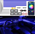Acrylic Interior Car LED Strip Light with Wireless APP, Car Accessories 6 in 1 with 175 inches 593 LEDs Fiber Optic Car Ambient Lighting Kits, RGB Dynamic Music Sync Neon LED Strip Light for Car - Image 2