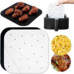 Air Fryer Parchment Paper Liners Compatible with Chefman, Cosori, Dash, Nuwave®, Philips and more | Bleached Square Perforated Air Fryer Liners for Pans, Trays and Air Fryer Baskets - Image 2