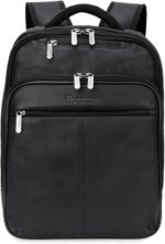 Alpine Swiss Olsen 13” Laptop Travel Backpack Genuine Leather Slim Business Travel Carry On Daypack - Image 2