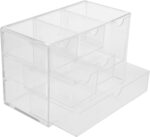 Angoily Transparent Multi Drawer Desk Organizer Storage Box for Office and Makeup Tidy Up with Practical Desktop Drawer System for Cosmetics and Stationery - Image 2