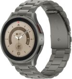 Anlinser No Gap Bands Compatible with Samsung Galaxy Watch 7/6/5/4/FE Band 44mm 40mm/Watch 6 Classic Band 47mm 43mm/Watch 5 Pro 45mm/Watch 4 Classic, 20mm Metal Strap for Women Men, Gray Titanium - Image 2