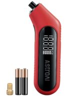AstroAI Digital Tire Pressure Gauge 300PSI Large Screen with Backlight and Flashlight, ANSI 2A High Accuracy, Compatible with Schrader Valves, 4 Units, Presta Valve Adapter Included (Red) - Image 2