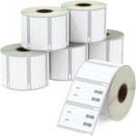 BETCKEY - Barbell Style Jewelry/Price Tag Labels Replace for DYMO 30299 (3/8" x 3/4") - Compatible with DYMO Labelwriter 450, 4XL & Zebra Desktop Printers [6 Rolls/9000 Labels] - Image 2