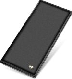 BISON DENIM RFID Bifold Wallets Slim Credit Card Wallet Real Leather Mens Long Wallet with Zipper Coin Pocket - Image 2