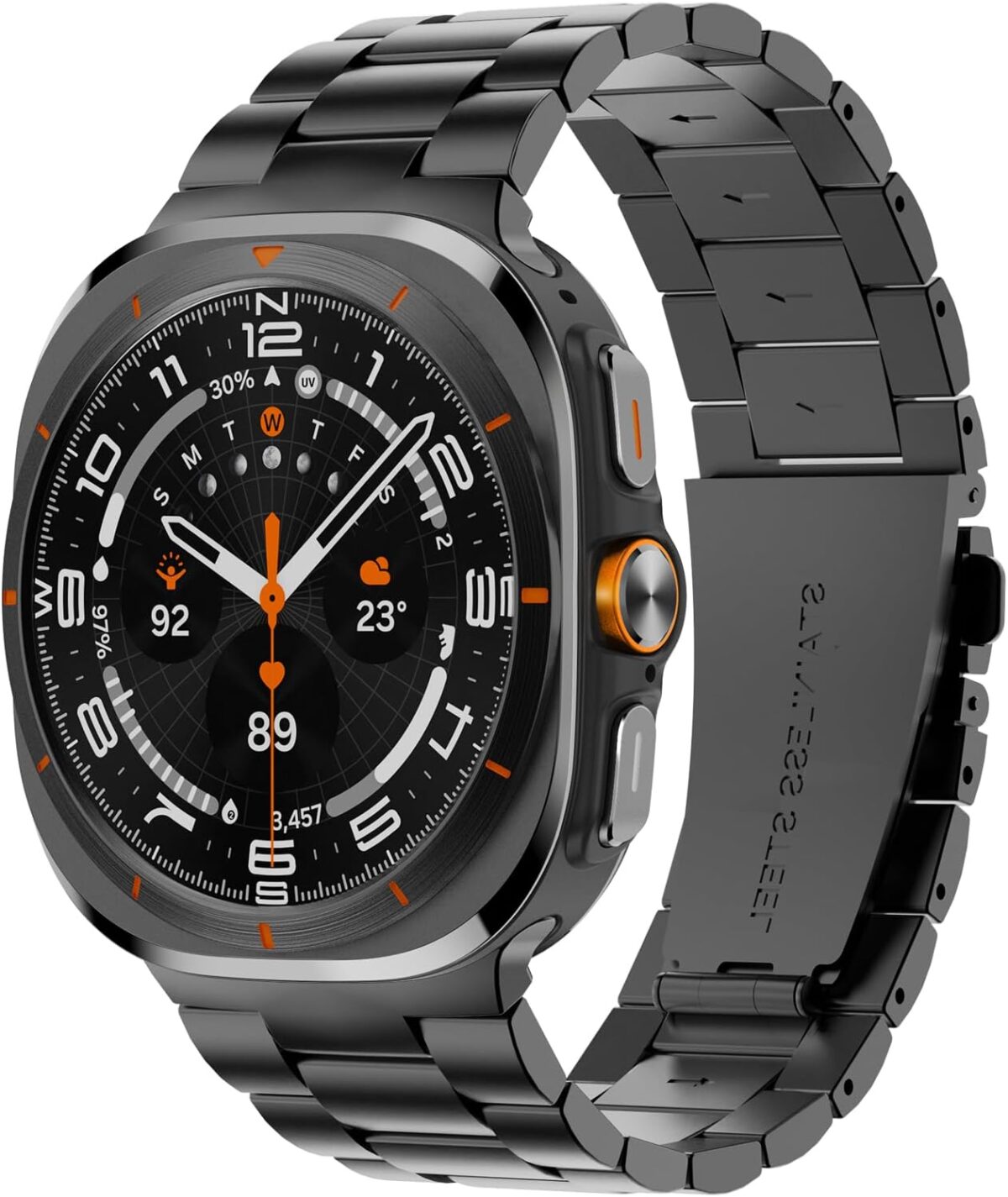 Band Compatible with Samsung Galaxy Watch Ultra 47mm(2024),Metal Stainless Steel Bands Strap Men Women,NOT for Galaxy Watch 7 6 5 4 Band 40mm 44mm 45mm/Watch 6 4 Classic 42mm 46mm 43mm 47mm - Image 2