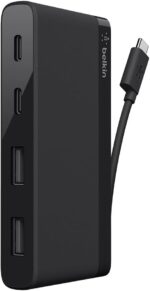 Belkin 4-Port USB C Hub - Ultra Portable Design - USB Type C Hub Docking Station With Two USB C & Two USB A Ports - USB Hub Connects Via USB C Cable - USB Adapter - No Pass-Through Charging - Image 2