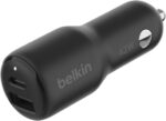 Belkin BoostCharge 42-Watt Dual Port Fast Car Charger w/30W USB-C & 12W USB-A Ports for iPhone 16, 16 Pro, Galaxy S25, S24, Pixel 9 & 8, Nintendo Switch 2 & More - Black - Image 2