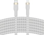 Belkin BoostCharge Pro Flex Braided USB Type C to Lightning Cable (2M/6.6ft), MFi Certified 20W Fast Charging PD Power Delivery for iPhone 14, iPhone 13, 12, 11, Pro, Max, Mini, SE, iPad - White - Image 2