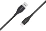 Belkin DuraTek Plus USB C to USB Cable - USB-A Cable W/ Leather Strap - Ultra-Strong Charging Cable W/ Flexible Insulation - Compatible W/ iPads, Samsung Galaxy, Google Pixel & More - 4ft (Black) - Image 2