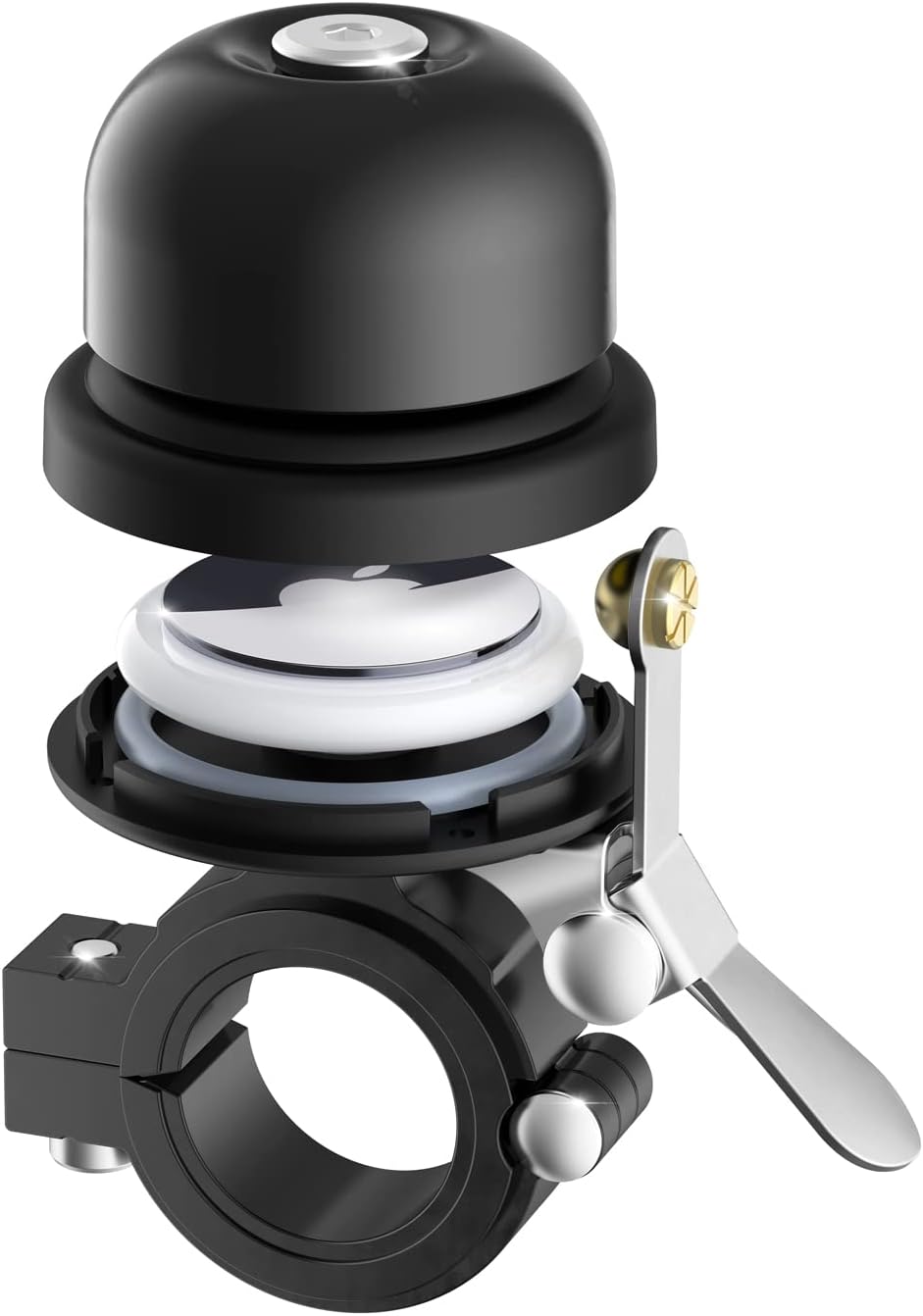 Bicycle Bell for Apple AirTag, Stouchi AirTag Bike Mount GPS Tracker Waterproof Classic Brass Holder Hides Air Tag Under Bike Bell Anti-Theft 2 Sizes for Choice - Image 2