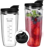 Blender Cups Replacement for Ninja, 24oz & 32oz Ninja Blender Cups with To-Go Lids Compatible with Ninja BN401, BL456, BL480, BL2012, BL2013, BL4501, BN751, BN801, SS101, SS151 (2 Pack) - Image 2