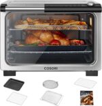 COSORI 11-in-1 Ceramic Air Fryer Toaster Oven Combo, Flat-Sealed Heating Elements for Easy Cleanup, Innovative Burner Function, 5 Accessories & Recipes, 26QT, Silver, Stainless Steel - Image 2