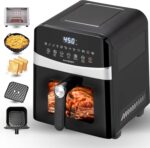 Ceramic Air Fryer Stainless Steel Shell Compact 6 QT for Small Family, DAYBEST Max 450°F 12-in-1 Metal Airfryer Dual Heats 1700W with Window, Dishwasher Safe Accessories (Black) - Image 2