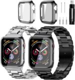 Compatible With Apple Watch Band and Case Iwatch Ultra 10 9 8 7 6 5 4 3 2 1 SE 49mm 45mm 46mm 44mm 42mm 41mm 40mm 38mm Series,Men Women Classic Classy Stainless Steel Metal Business - Image 2