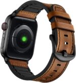 Compatible with Apple Watch Band 49mm 46mm 45mm 44mm 42mm, Mifa Leather Silicone Hybrid iWatch bands for Men Women, Replacement Loop Vintage Sports iWatch Strap for Series Ultra 2 1 10 9 8 7 6 5 SE - Image 2