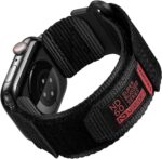 Compatible with Apple Watch Series 10 Band Series 9/8/7/6/5/4/SE/SE2/Ultra 1/2, Nylon Sports Strap with Woven Design for 49mm/46mm/45mm/44mm (L, Black) - Image 2