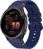 Compatible with Garmin Forerunner 570 bands, 20mm, 22mm New Silicone Woven Line Adjustable Replacement Strap Compatible with Garmin Forerunner 570 42mm, 47mm, Forerunner 55, 165, 245, 255, 265, 645 - Image 2