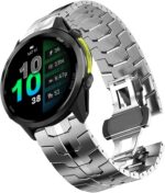 Compatible with Garmin Forerunner 970 bands, Quick Release Stainless Steel Metal Strap with Folding Clasp Replacement Band Compatible with Garmin Forerunner 970 - Image 2