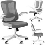 Computer Office Chair, Ergonomic Comfort Home Desk Chair, Mid Back Gaming Chair with Wheels, Adjustable Height, Lumbar Support, Flip-up Armrest with 350LBS Capacity - Image 2