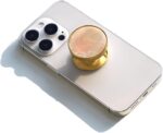 Cute Natural Abalone Shell Round Design Foldable Phone Handle, Phone Accessory for Smartphones or Tablets (Adhesive, Pink Abalone Shell) - Image 2