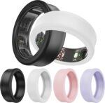DDJ Ultra-Thin Cover for Samsung Galaxy & Smart Rings - 4 Pack Ring Protector, Sizing Kit, Anti-Scratch Silicone, Sizes 5/6/7/8/9/10 (White/Pink/Purple/Black) - Image 2
