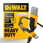 DEWALT Heavy Duty Lightning to USB A Cable — Reinforced Braided Cable for Lightning — Charger Cord Compatible with iPhone — Apple Compatible Charging Cable… (USB A to Lightning, 4FT) - Image 2