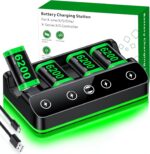 DINOSTRIKE 4x 6200mWh Battery Pack Compatible with Xbox One/Series S/X Skins Controller Charging Station【Extended USB C Cable】 Rechargeable Battery Pack Gaming Console Accessory - Image 2