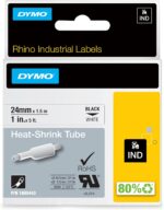 DYMO Rhino Industrial Heat-Shrink Labels, 1" Tube, Black Print on White - Image 2