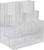Dazzling Displays Acrylic Stand 3 Tier, 6 Pocket Fits 4 by 9 Material, Trifold Brochure Holder, Countertop Clear Display, Organizer Tray, Rack for Pamphlet, Letters, Folders, Document, Sign, Cards (1) - Image 2