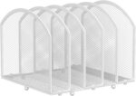 Desk File Organizer 5 Sections Desktop Organizer File Sorter Office Organization File Folder Holder for Office School & Classroom (White, 5 Section - 1Pack) - Image 2