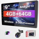 Double Din Android 13 Car Stereo - 9" HD Touchscreen with Wireless CarPlay & 14-Band DSP, 50W×4 Hi-Fi, Dual USB/DVR, GPS | Plug & Play for 99% Cars 2010-2023 - Image 2