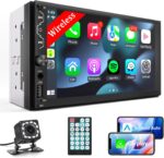 Double Din Car Stereo with Wireless Carplay and Wireless Android Auto,7 Inch Full HD Touchscreen Car Stereo Receivers Support Mirror Link,Bluetooth, Backup Camera,Steering Wheel,FM/USB/AUX/Subwoofer - Image 2